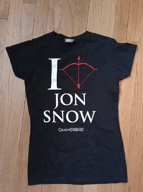 Game Of Thrones I HEART JON SNOW T-Shirt Licensed & Official ladies large